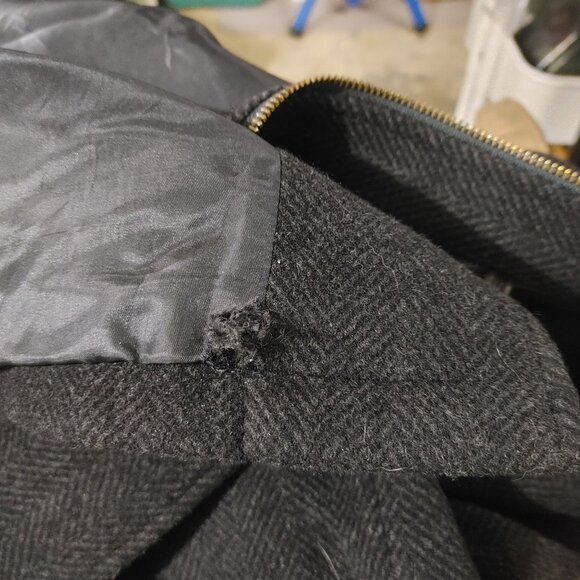 Brooks Brothers Wool Blend Black Duffle Coat Toggle Closures Size 12 - Picture 9 of 12